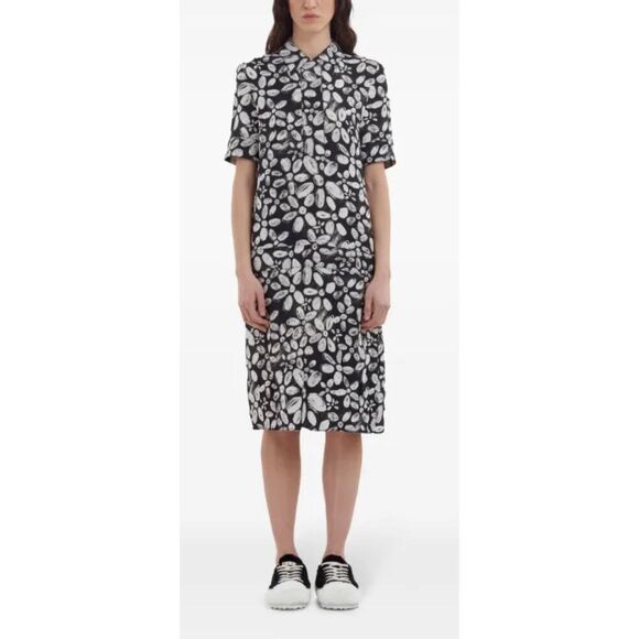 Marni blooming envers midi shirt dress in black & white NWT Size 38/ US 2 - Picture 3 of 12